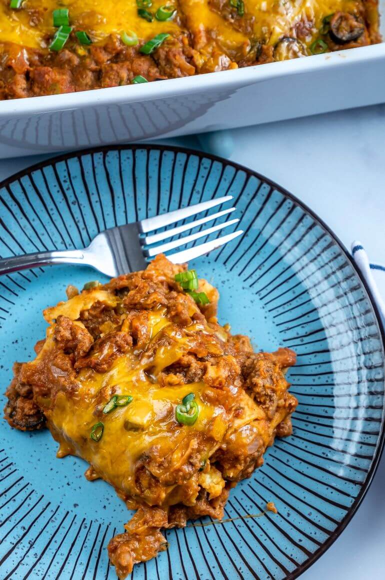 Beef Enchilada Casserole - Yummy and fully