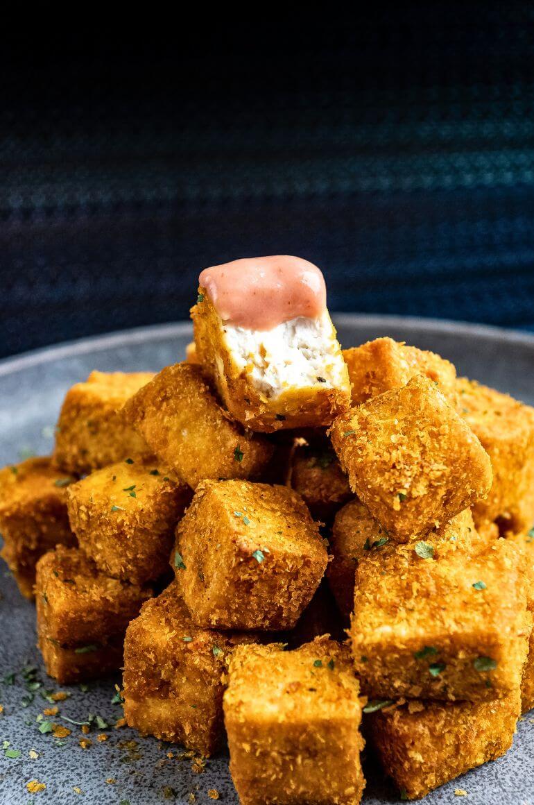 Crispy Baked Tofu Nuggets Recipe - Yummy and fully