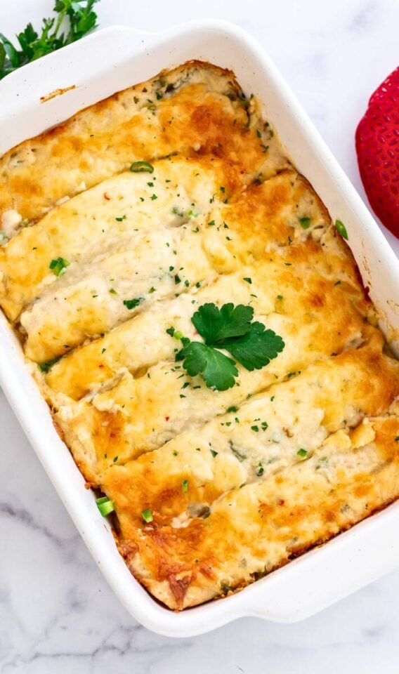 Easy Creamy White Chicken Enchiladas Yummy And Fully