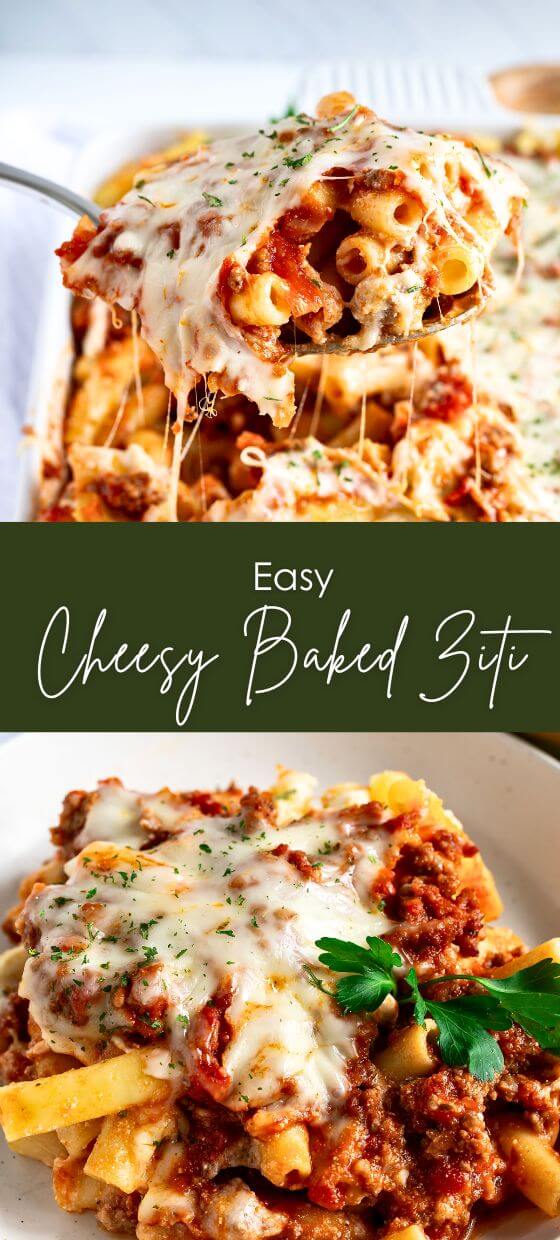 Easy Cheesy Baked Ziti - Yummy and fully