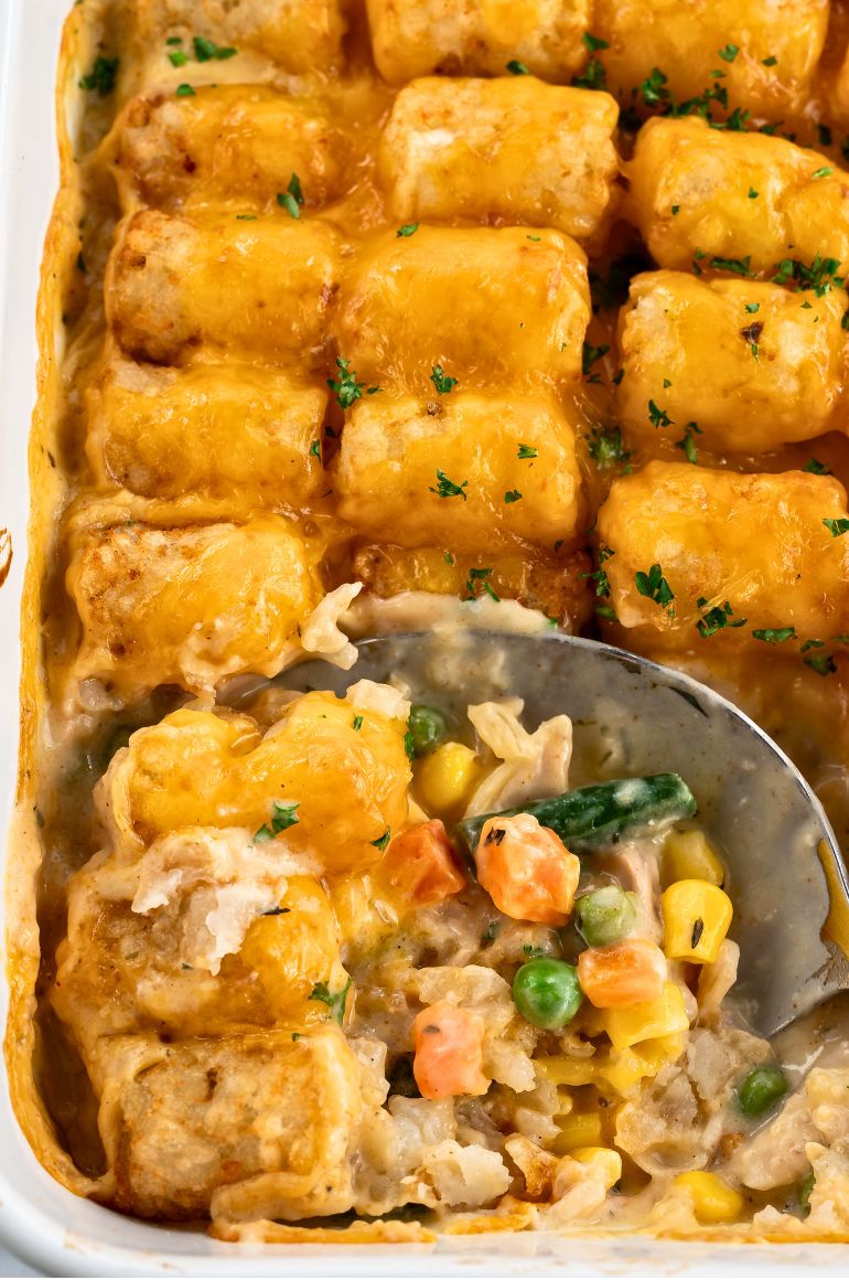 Quick And Easy Tater Tots Chicken Pot Pie Yummy And Fully 0355