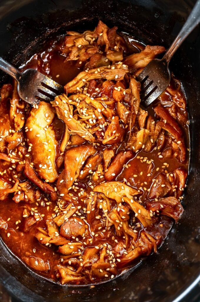 No-Fuss Slow Cooker Honey Garlic Chicken - Yummy and fully