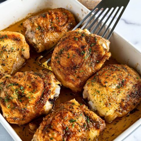 Easy & Quick Baked Chicken Thighs - Yummy and fully
