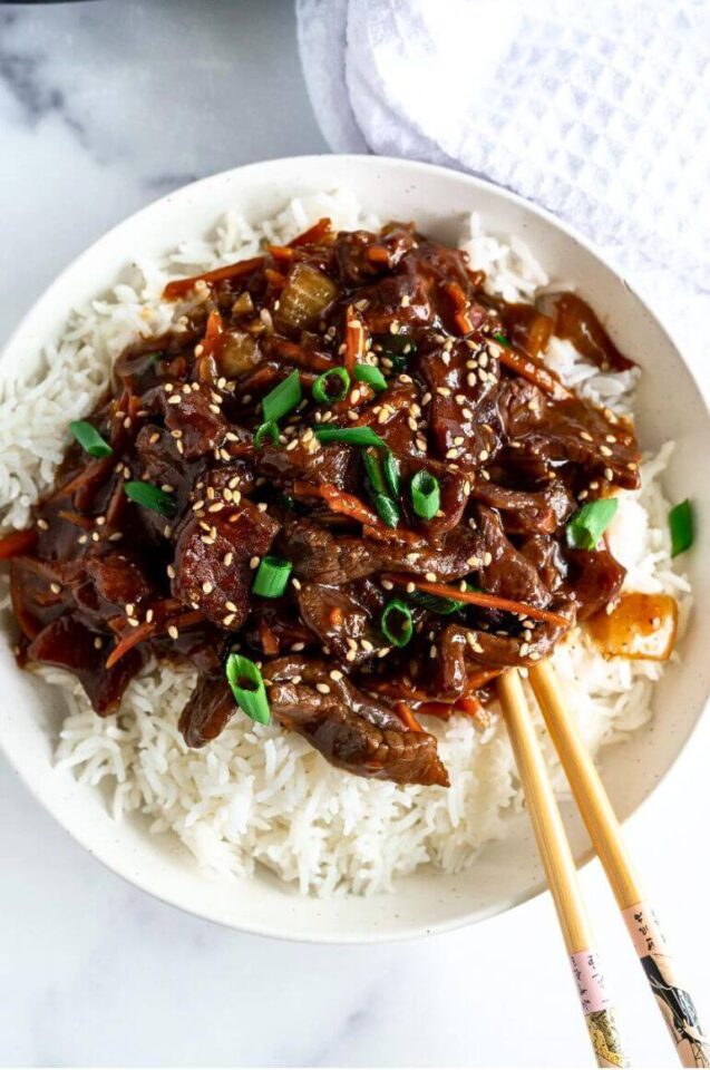 Easy Slow Cooker Mongolian Beef Recipe - Yummy And Fully